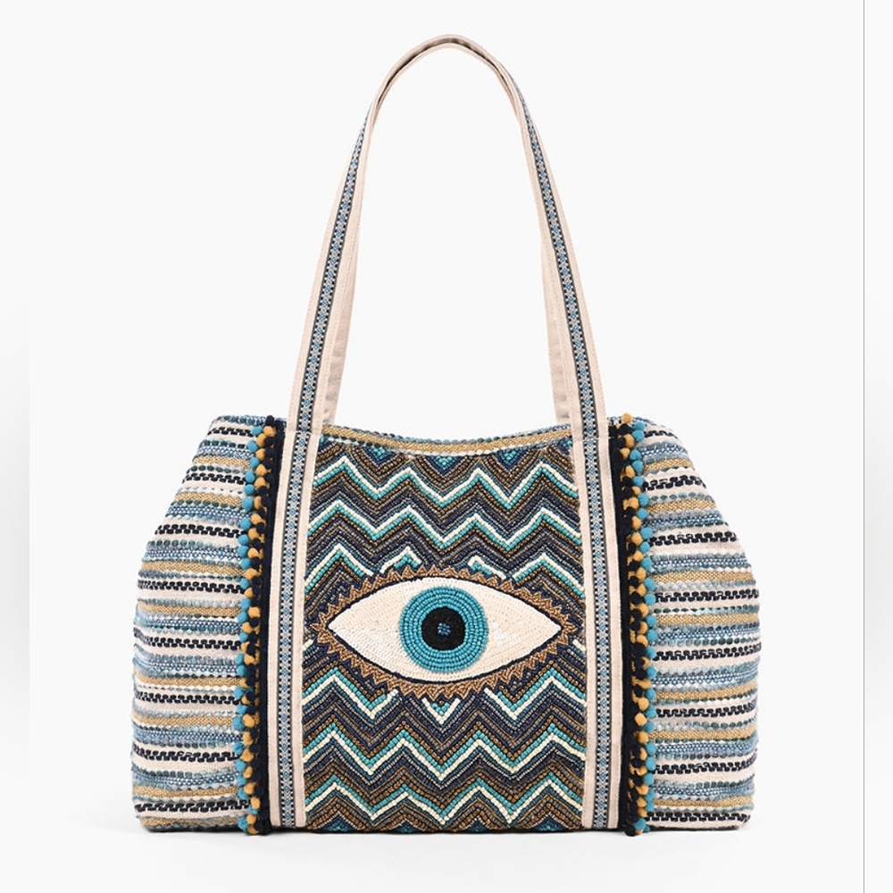 Grecian nights evil eye tote